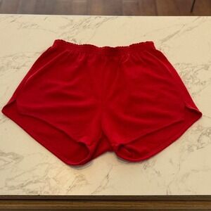 Vintage 90s High-waisted Red Sport Shorts Size Large Retro Track Gym Shorts